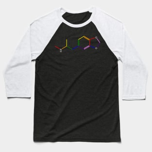 Ecstasy Rainbow Molecule Chemistry Baseball T-Shirt